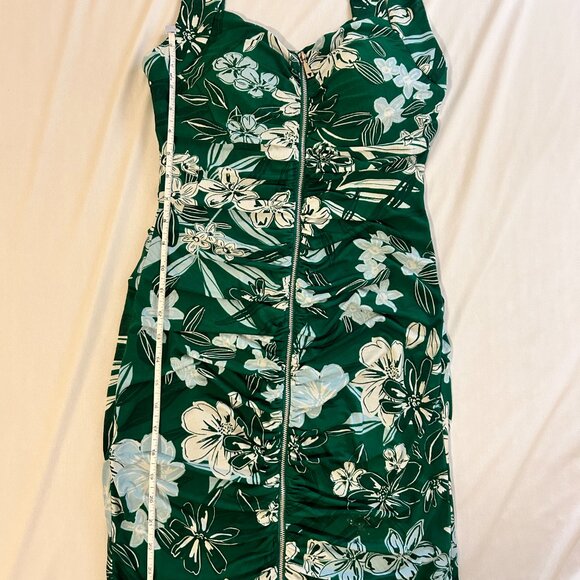 GUESS Women's V-Neck Full Front Zip Floral Printed Sheath Dress Size S - Picture 8 of 10